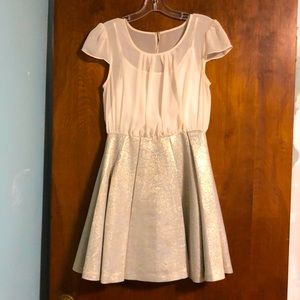 Chiffon and subtle sparkle occasion dress